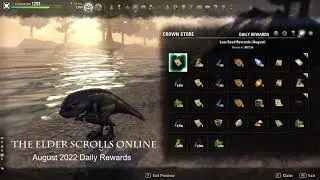 ESO August 2022 Daily Login Rewards