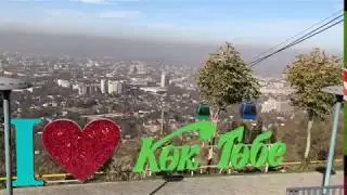 Looking at Almaty City from the top of Kok Tobe Hill!