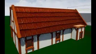 Painting a roof in Blender 3d. (Tutorial/timelapse)