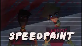 Human RADIODUST (Alastor x AngelDust) (speedpaint)