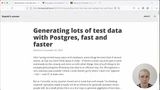 5mins of Postgres E50: Using pgbench to load data faster, and the random_normal function in PG16