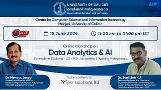Workshop on Data Analytics & AI | University of Calicut, Centre for Computer Science and IT
