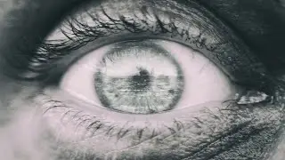 Horror Stock Footage 4K. Female eye, close up