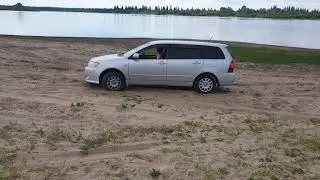 Toyota corolla fielder 4wd по песку, вискомуфта