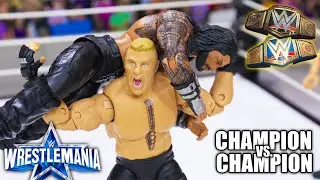 WWE BROCK LESNAR VS ROMAN REIGNS WRESTLEMANIA 38 ACTION FIGURE PICFED MATCH!!