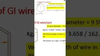 Weight of GI Wire per sqm #gabion #civilengineering #weight #viralshorts #justlearncivil
