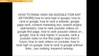 HOW TO RANK HIGH ON GOOGLE FOR ANY KEYWORD
