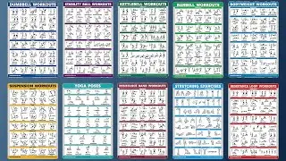 Exercise Workout Poster Set - QuickFit 10 Pack!
