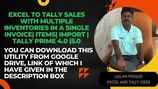 Excel to Tally Sales with Multiple inventories in a Single Invoice|Items|Import |tally prime 4.0|5.0