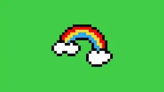 GREEN SCREEN PIXEL ANIMATION RAINBOW