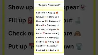Top 10 opposite Phrasal Verb 👑🥵 #phrasalverb #Fun #Facts #learnsomethingnew #Ted_ED