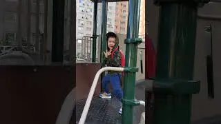 Active kid on colorful slide and swing! #slideshow #sliding #slidinggame #sports