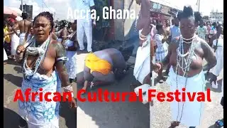 African Festival - Ghanaian Women go t0pl£ss in a Cultural Festival