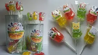Тубус с леденцами на палочке Зверята - CandyVik