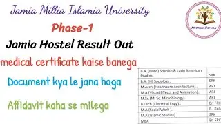 Hostel  list second phase result Out in Jamia Millia Islamia University #jmi