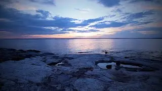 Relaxation Classical Music with Maine Ocean Waves at Sunset 4K No Loop