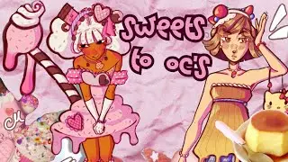 Turning DESSERTS 🎂 into OC'S !! // Sweet design EP 1 // flan and a pink monster !!