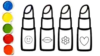 Lipstick Drawing, Painting & Coloring for kids and toddlers | Lipstick drawing for kids