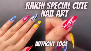 Cute & Rakhi Nail Art Design you can do at home 🏠 without any tool🧿🦋 | Easy NailArt For Beginners |