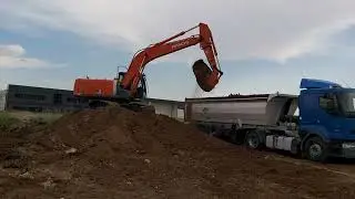 Hitachi 210H Ekskavatör Bahçe Toprağı Yüklüyor || Hitachi Excavator Loading Dump Trailer