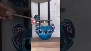 💙 Stitch 💙 #candles #candlemaking  #candlecarving #satisfying #art #disney #stitch #liloandstitch