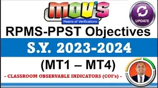 RPMS Objectives (Classroom Observable Indicators) for MASTER TEACHER II S.Y. 2023-2024