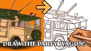 How to Draw  the Party Wagon from the Teenage Mutant Ninja Turtles Franchise