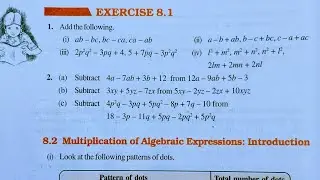 Class 8th maths l Exercise 8.1 l chapter 8 l Algebraic expression and identities l Ncert l Solution