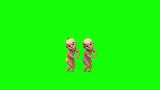 Baby Upin Ipin Funny Dance Green Screen