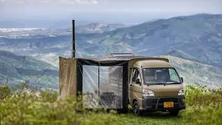 Highland Car Camping Adventure: 800m Up with Stunning Pacific Coast View | Relaxing nature ASMR