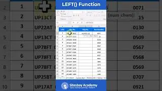 Left Function in Excel