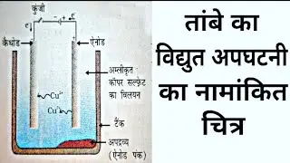 तांबे का विद्युत अपघटनी का नामांकित चित्र | Nominee picture of copper electrolysis | Hindi