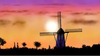 How to paint a windmill TUTORIAL step by step with microsoft paint3D