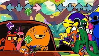 FNF Can Can - Ban Ban & Flynn VS ALL Rainbow Friends (FNF cover) (4K 60 fps)