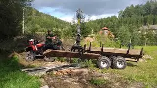 Timber trailer Vahva Jussi & concrete pillars
