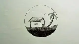 How to draw Circle Scenery - easy drawing for Beginners