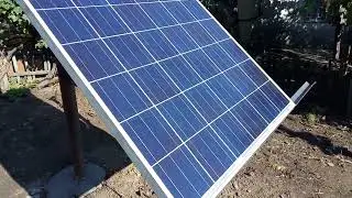 Обзор самодельного одноосного трекера с солнечным модулем 250 ват 2 часть