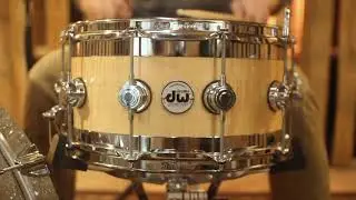 DW Collector's Natural Lacquer Over Curly Maple 7x14 Snare Drum - SO#1186394