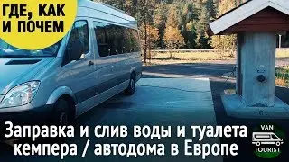 Где брать воду для автодома в Европе. Как найти станции заправки и слива воды и туалета для кемпера