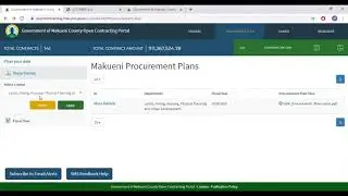 Government of Makueni County Open Contracting Portal - How to view and download procurement plans