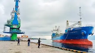 KAPAL KONTAINER TANTO RAYA MELAKUKAN BONGKAR MUAT KONTAINER DI PELABUHAN MANOKWARI