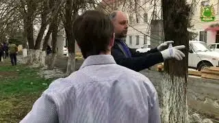 Субботник на территории городского парка Сунжа, где ведутся работы по реконструкции зоны отдыха