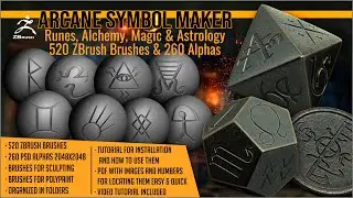How To Decorate With Alchemy, Runes and Magic Signs inside ZBrush with Arcane Symbols Maker by Artis
