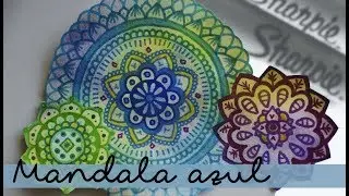 Mandala azul - ¡Probando mis Sharpie nuevos!