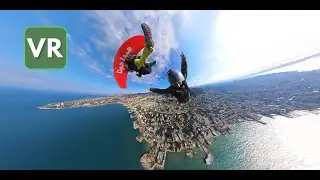 Slingshot from a paraglider into BASE jump | 360 VR