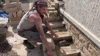 Installation of Bespoke Stone Steps.