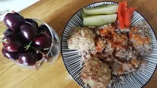 АСМР ИТИНГ 😋 СПЕЛАЯ ЧЕРЕШНЯ 🍒КОТЛЕТКИ С ГРЕЧЕЙ
