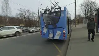 Троллейбус 5003 по 13 по Тореза в СПб 13-*: ВМЗ-5298.01 "Авангард" 5003 по №13 (15.04.23)