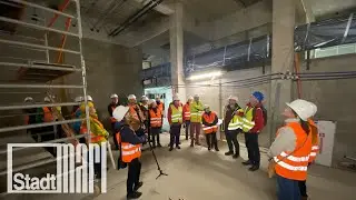 Ein Blick hinter den Bauzaun der Rathaus-Baustelle 2024 || Stadt Marl
