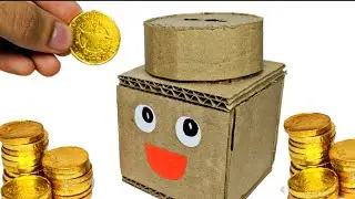 How To Make Box Eating Coin Bank Box - DIY Coin Box Bank From Cardboard - CraftZilla